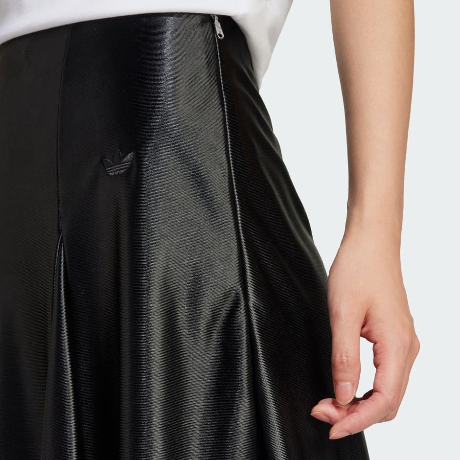 High-Waisted Satin Skirt