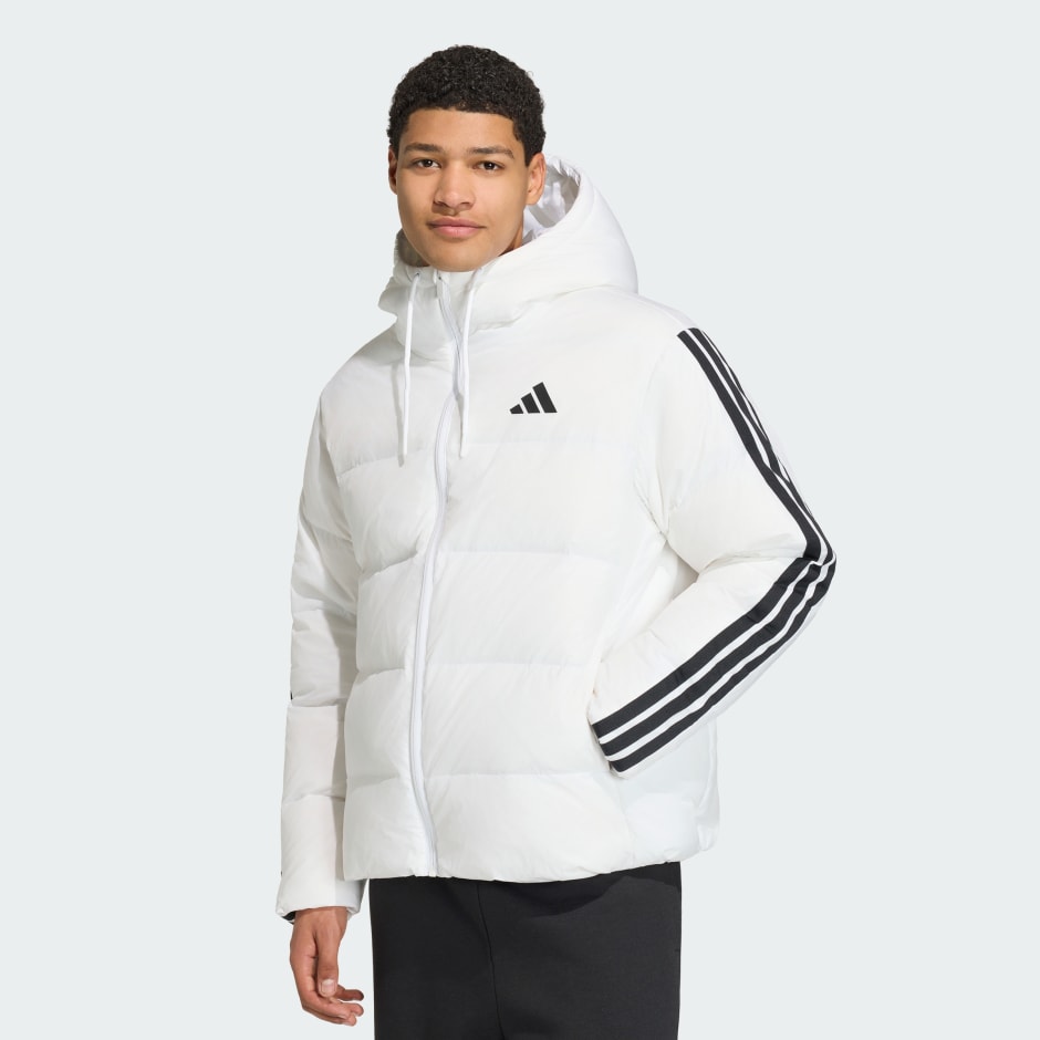 Essentials Climawarm 3-Stripes Puffer Down Hooded Jacket
