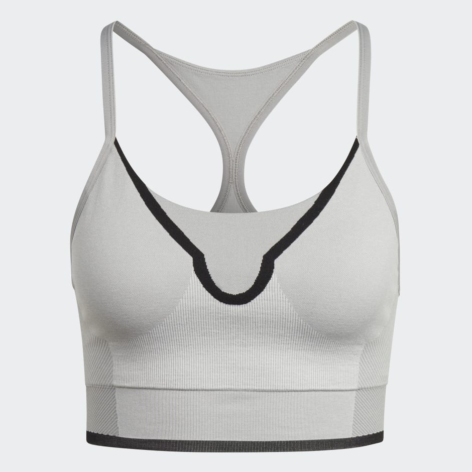 adidas adidas by Stella McCartney Medium Support Sports Bra - Grey ...