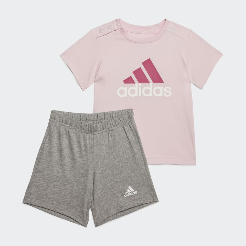 adidas Essentials Organic Cotton Tee and Shorts Set - Pink | adidas UAE