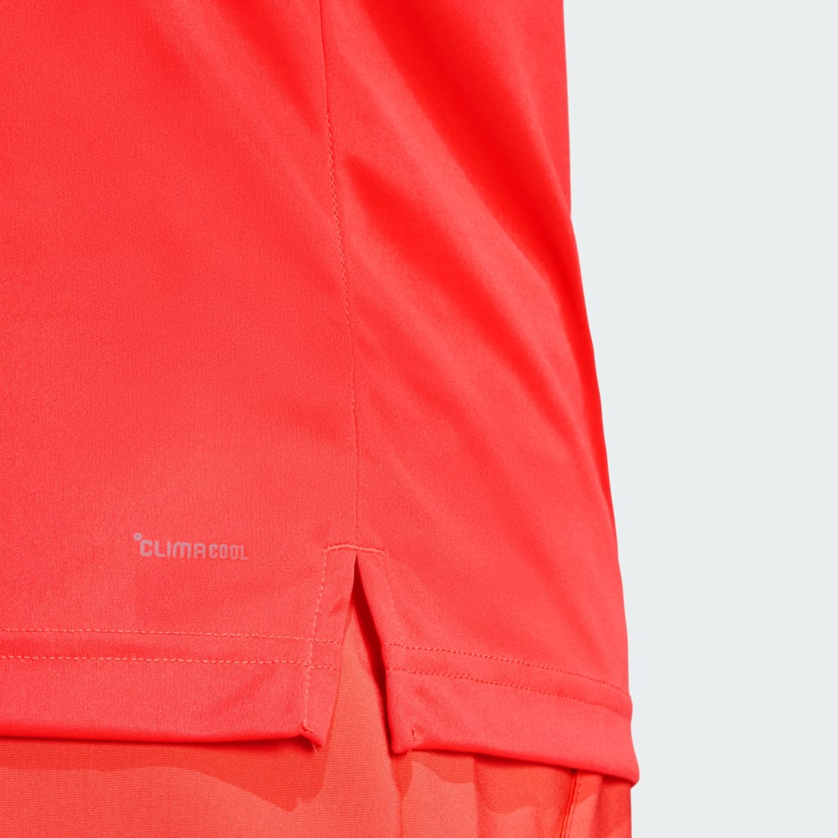 Clothing - Club Tennis Climacool 3-Stripes Tee - Red