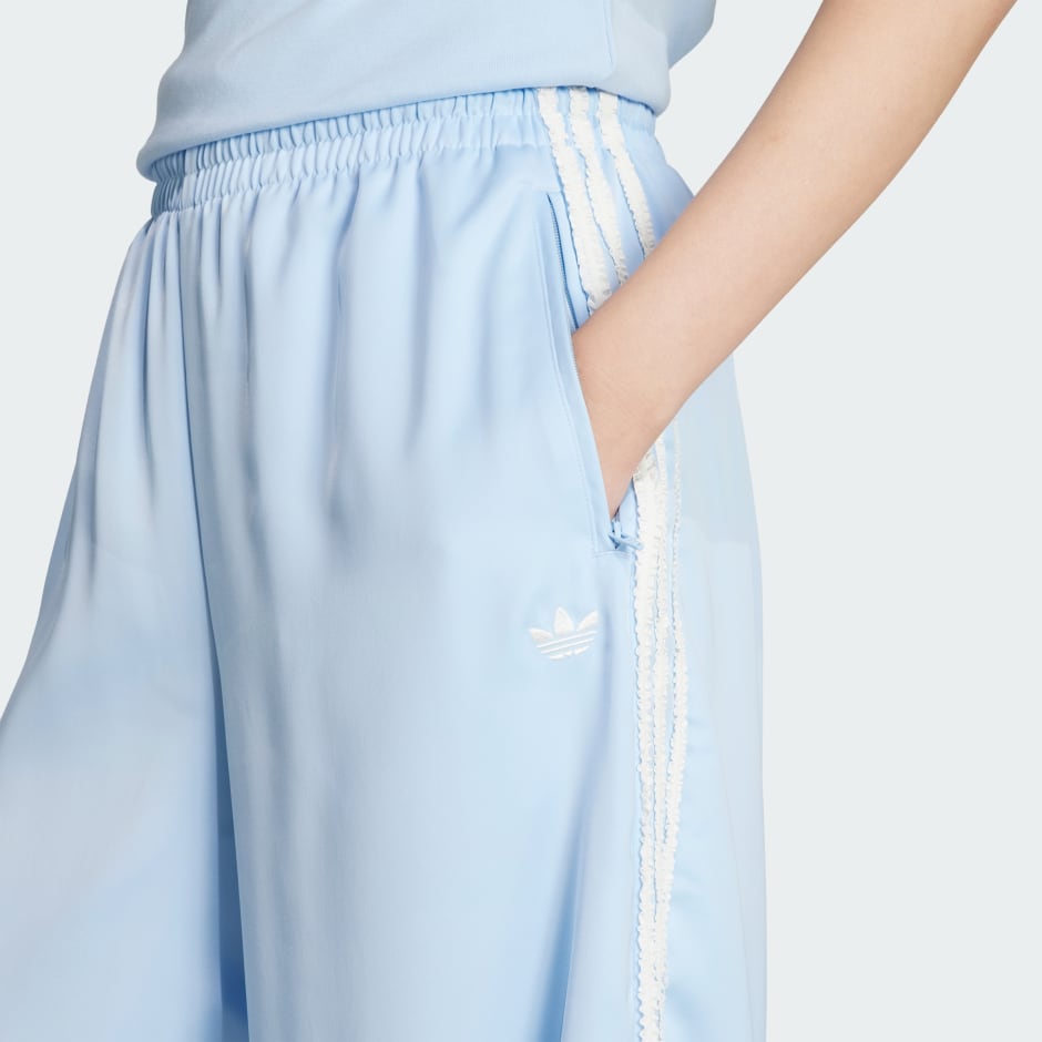 adidas Originals Satin Wide Leg Pants Ruffle 3-Stripes