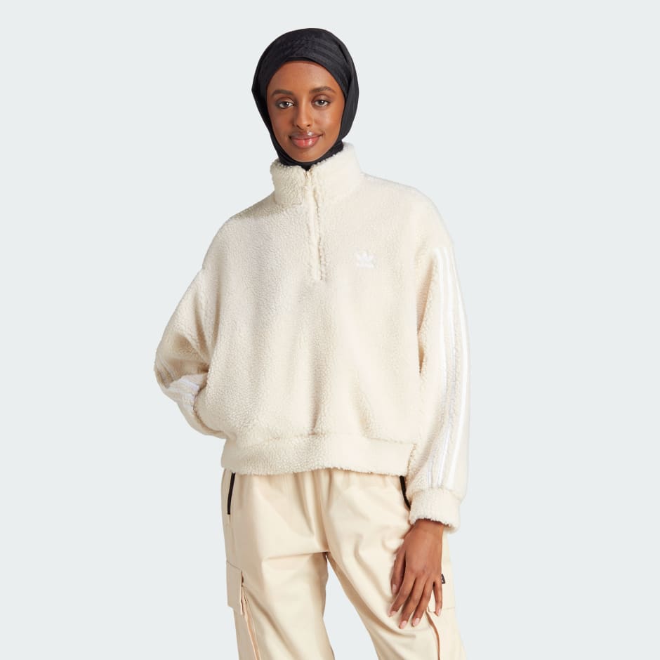 Adicolor Classics Half-Zip Fleece Sweatshirt - Beige |