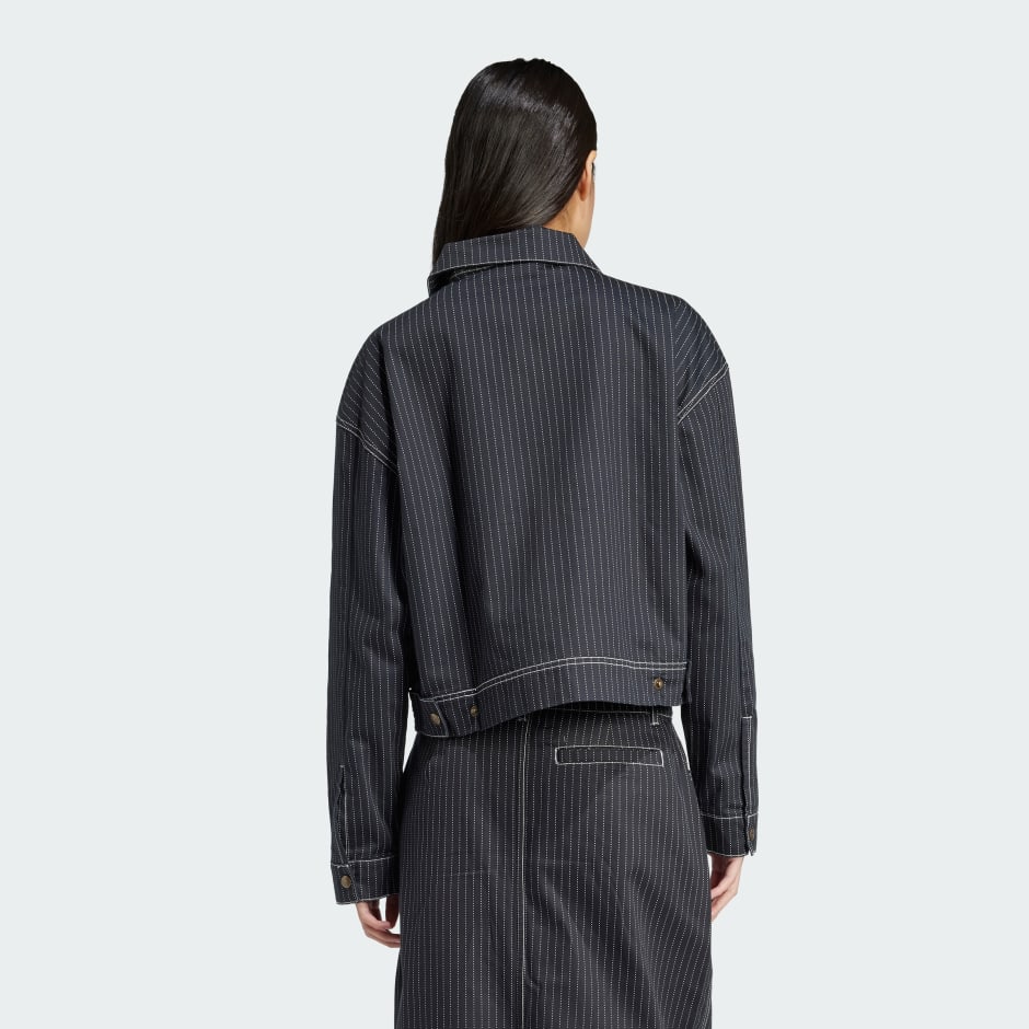 Allover Print Cropped Zipped Jacket
