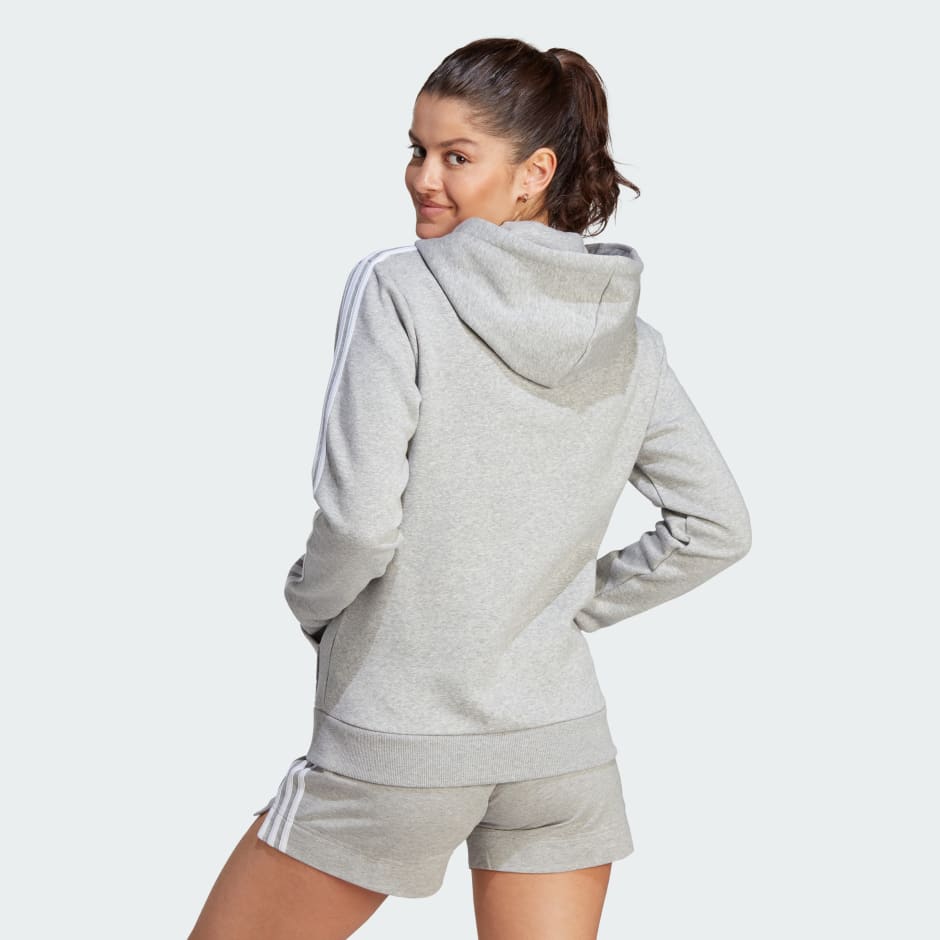 Essentials 3-Stripes Full-Zip Fleece Hoodie