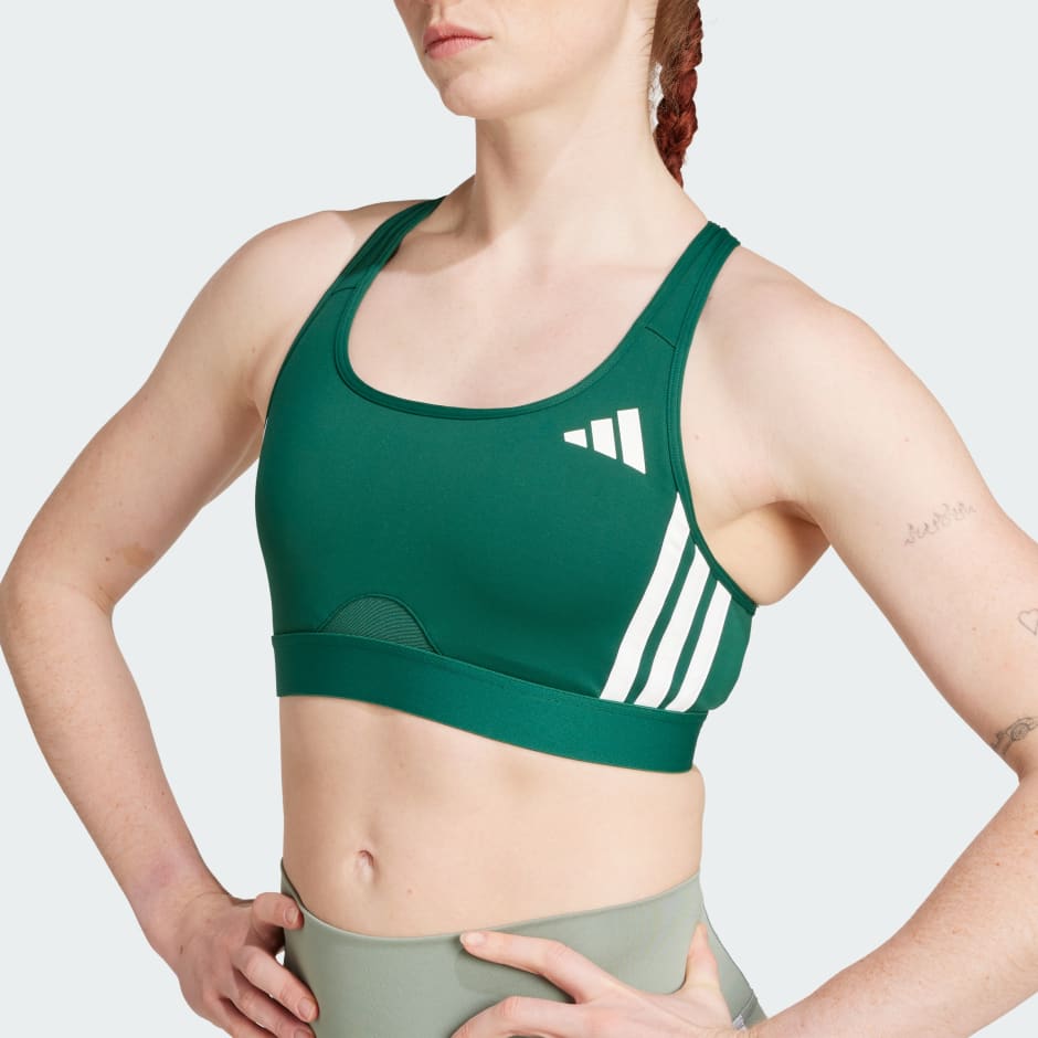 Powerreact Train Medium-Support 3-Stripes Bra