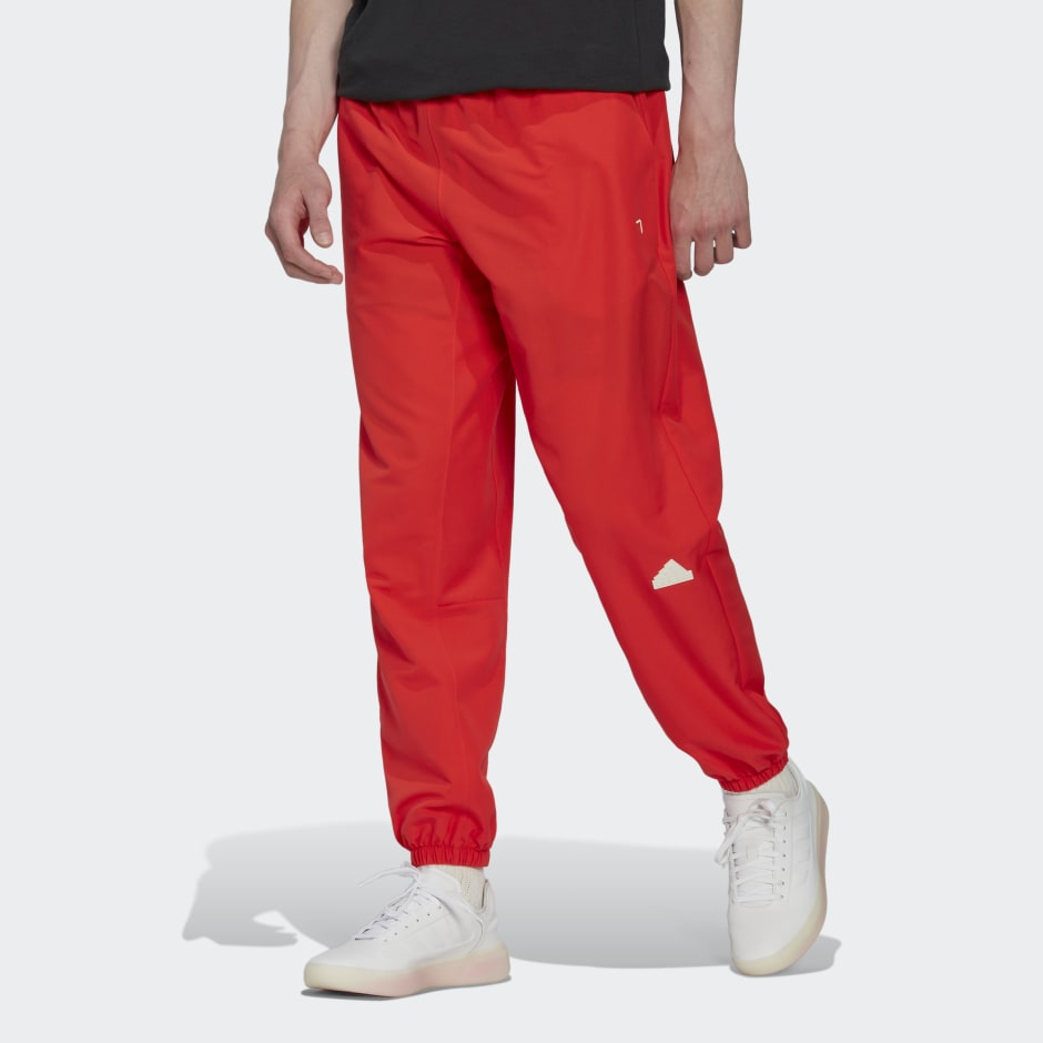 lacoste guppy track pants red