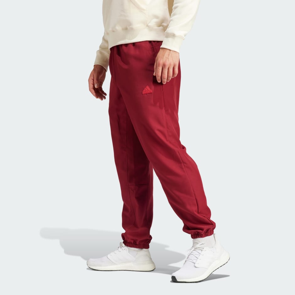 Red adidas best sale track pants mens