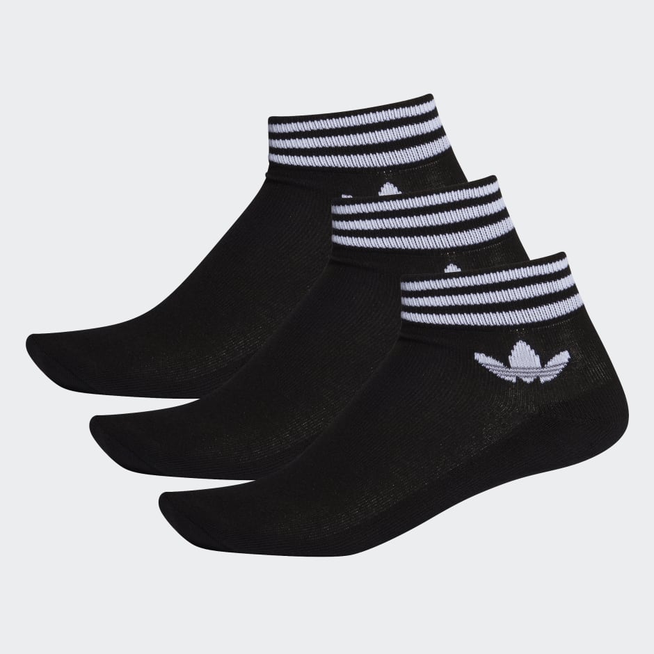 adidas Island Club Trefoil Ankle Socks 3 Pairs - Black | adidas UAE
