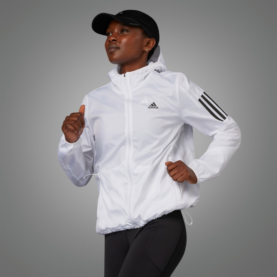 Women's Clothing - Own the Run Hooded Running Windbreaker - White ...