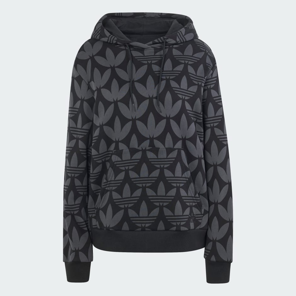 adidas Originals monogram hoodie in black