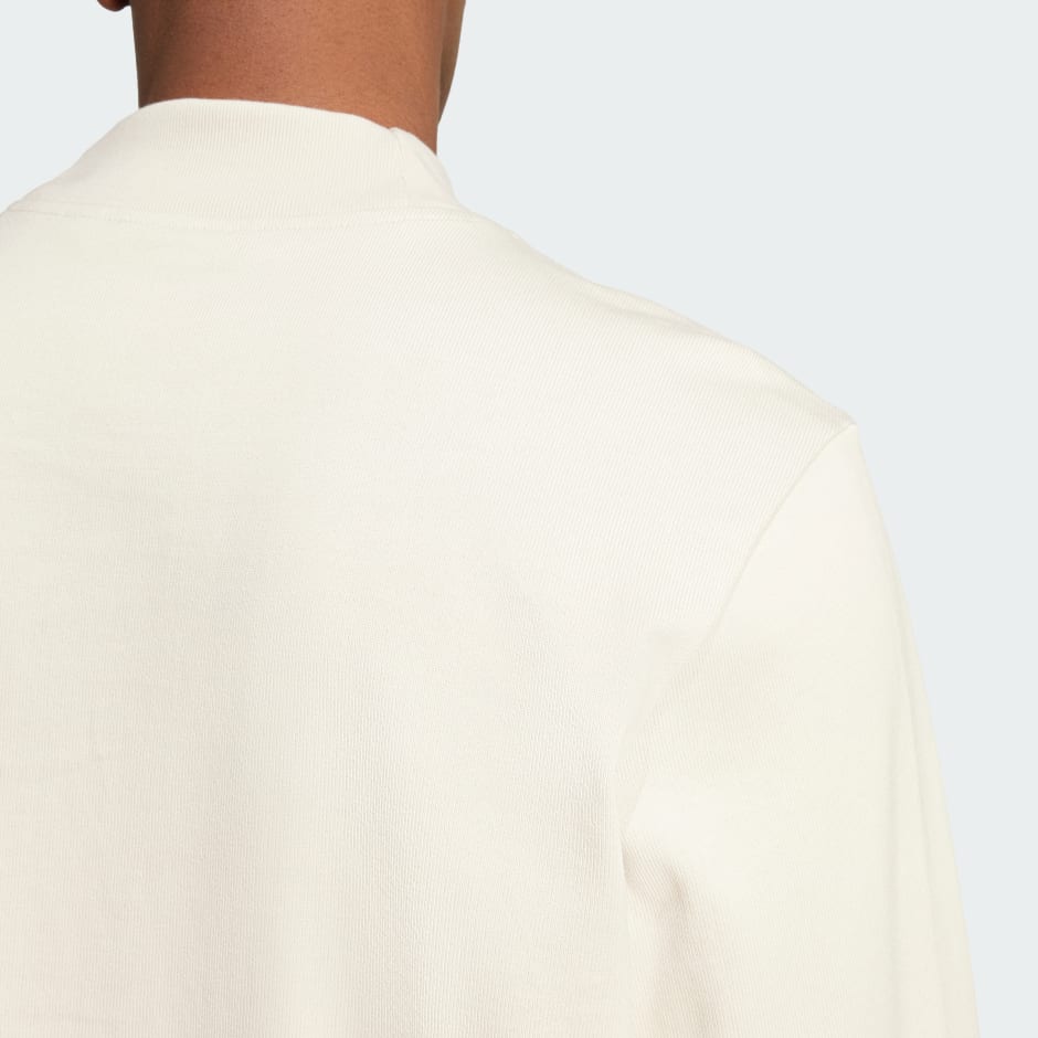 Clothing - Long Sleeve Mock Neck Q1 Top - Beige | adidas Oman