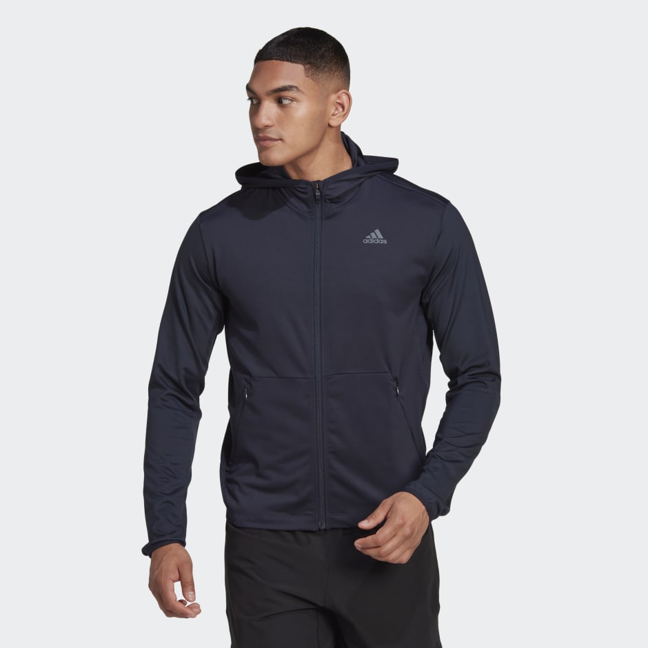 Stal Pennenvriend wijn Men's Clothing - HIIT Training Full-Zip Hoodie - Blue | adidas Oman