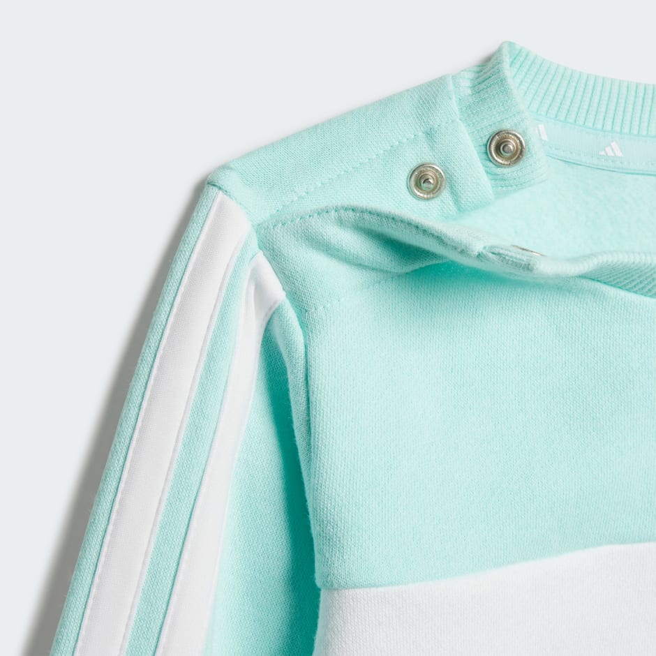 Set Seasonal Essentials Tiberio cu guler rotund și 3 dungi, din l&acirc;nă fleece, pentru copii