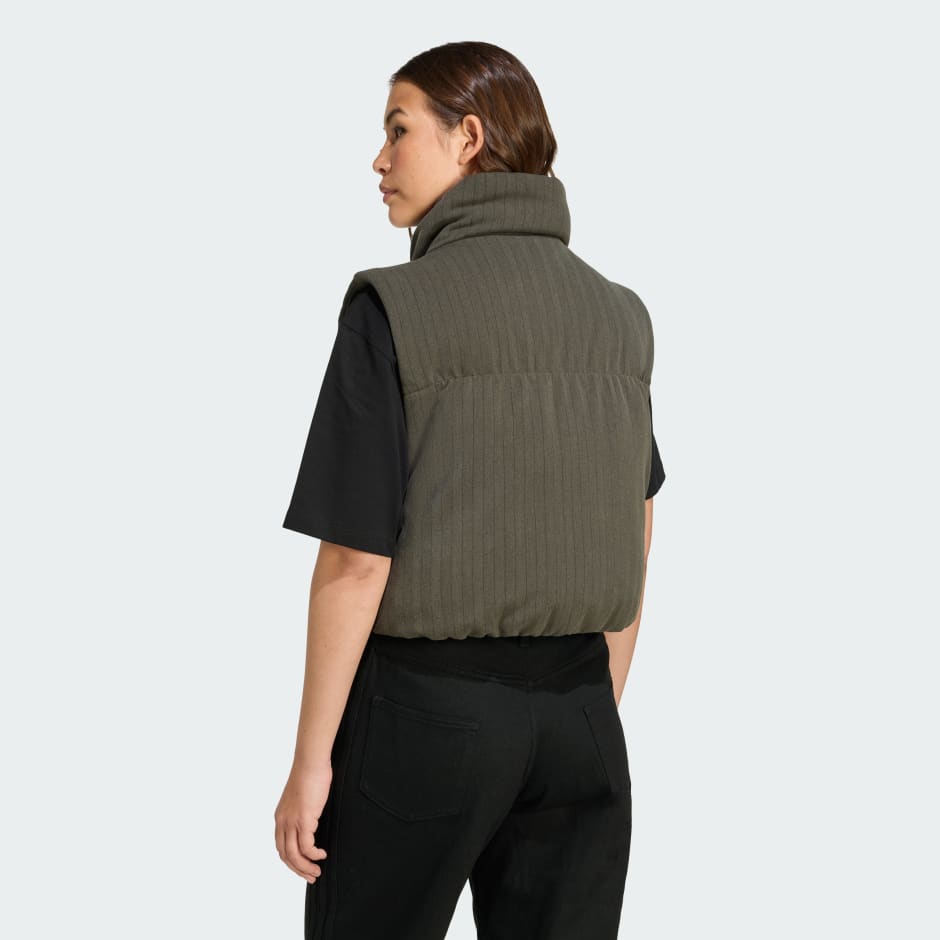 ESSENTIALS HERRINGBONE DOWN VEST