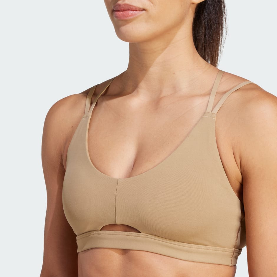 adidas Yoga Studio Light-Support Longline Bra - Brown