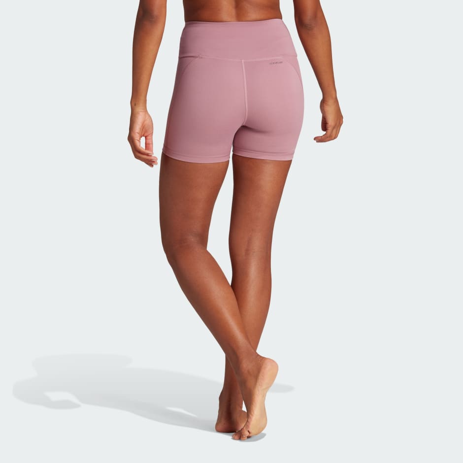 Clothing - Yoga Essentials High-Waisted Short Leggings - Pink | adidas ...