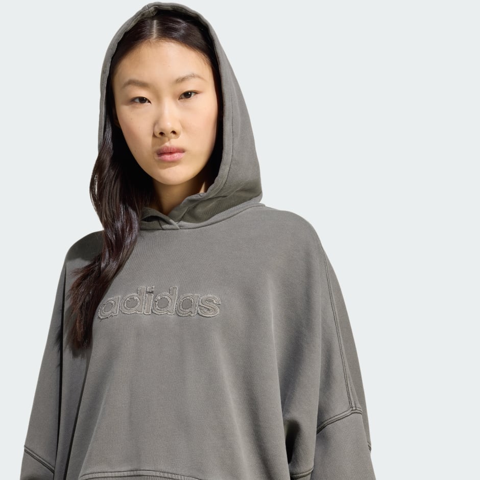 Washed Cropped Hoodie