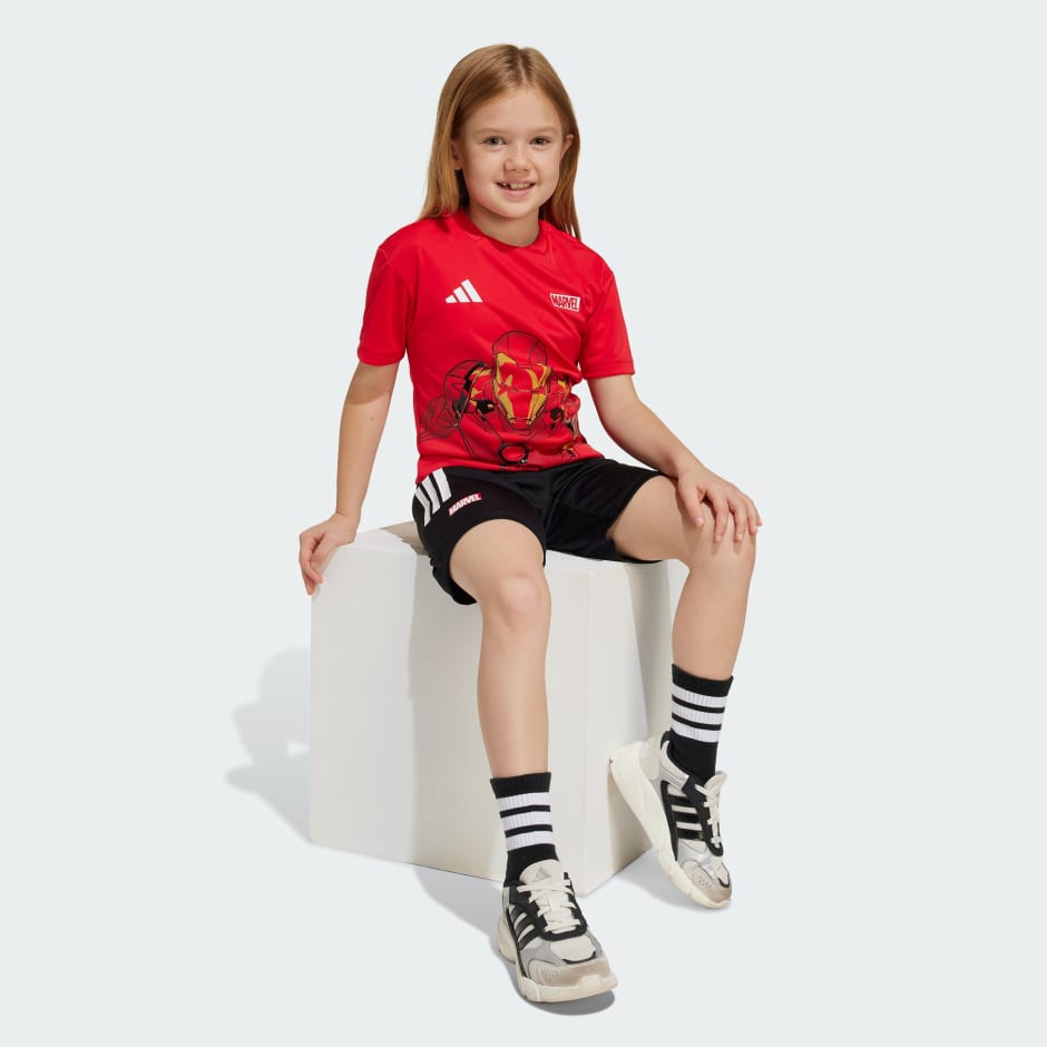 Set tricou Omul de Oțel adidas x Marvel pentru copii