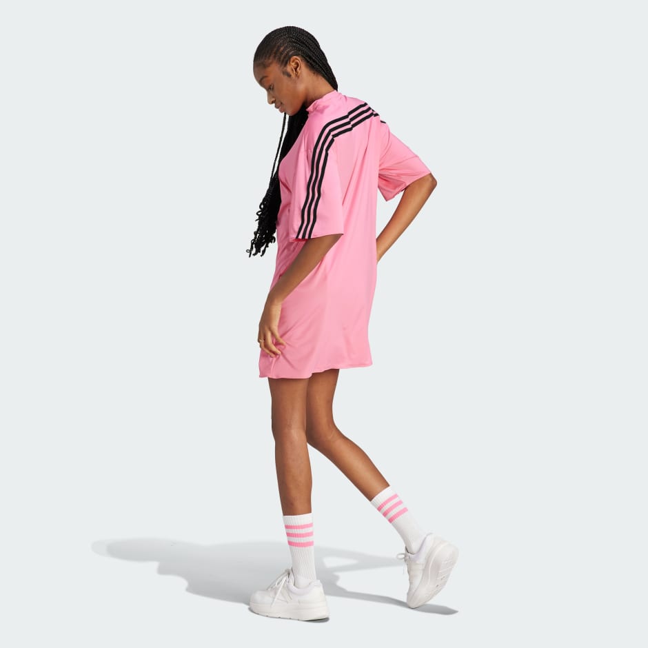adidas Future Icons 3-Stripes Dress - Pink | adidas UAE