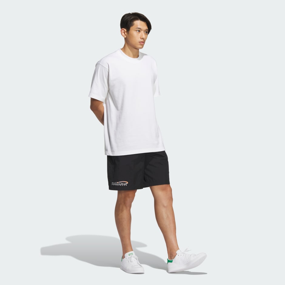 Trefoil Logo Play Football Graphic Light Woven Shorts