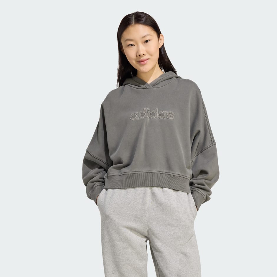 Washed Cropped Hoodie