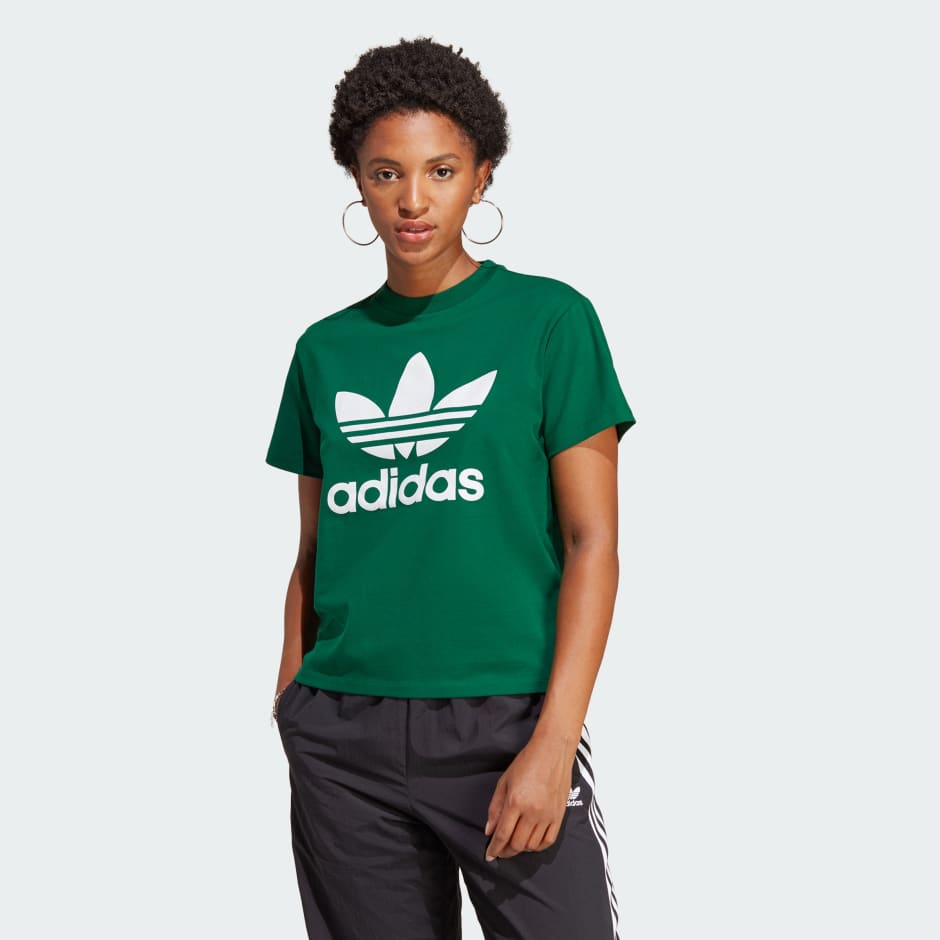 Women's Clothing - Adicolor Classics Trefoil Tee - Green | adidas Saudi ...