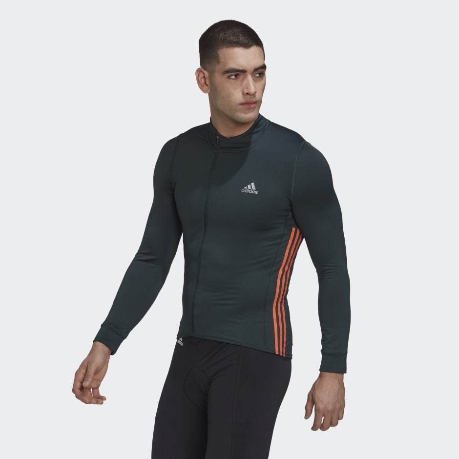 Men's Clothing - The COLD.RDY Long Cycling Jersey - Green | adidas Oman
