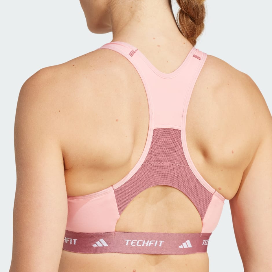 TECHFIT Medium-Support High-Neck Colorblock Bra