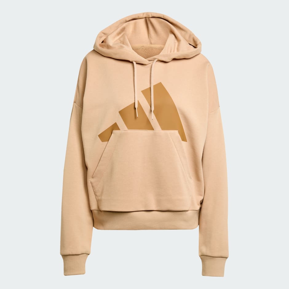 Hanorac larg din material flaușat cu logo mare Essentials