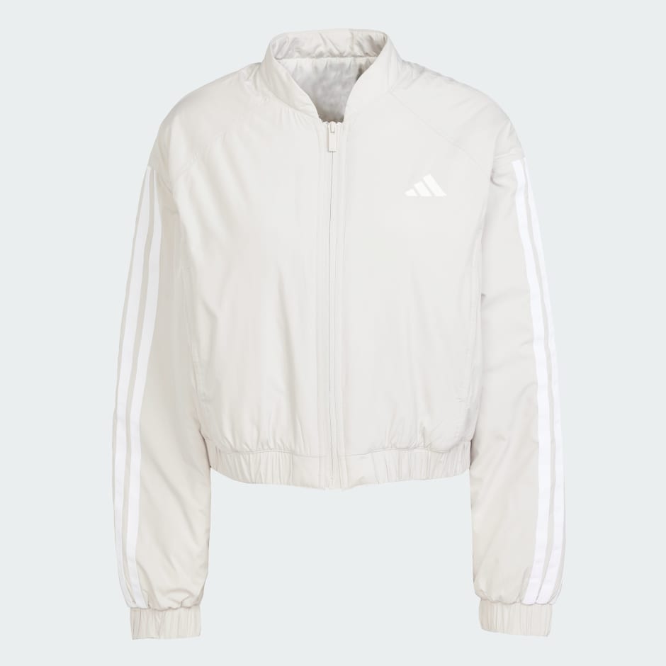 Essentials 3-Stripes Insulated Crop Bomber Jacket