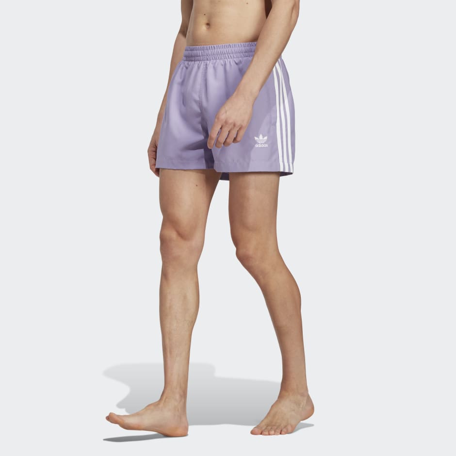 adidas Adicolor 3-Stripes Swim Shorts - Purple | adidas UAE