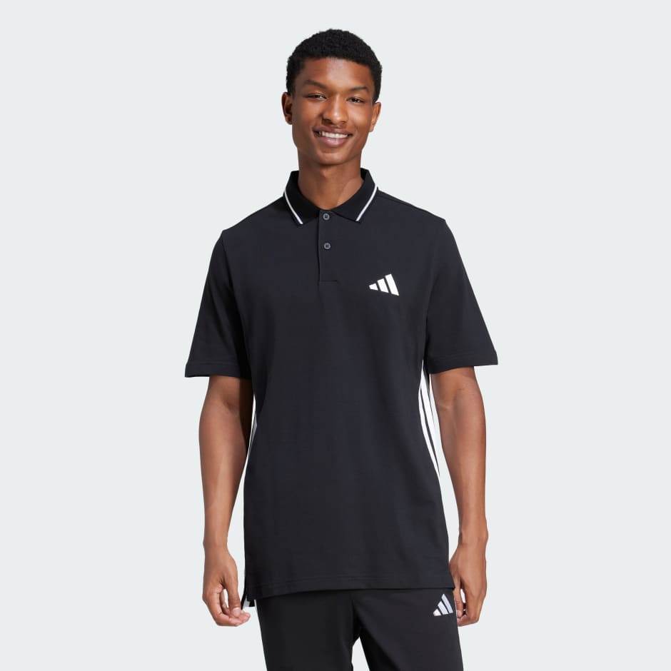 Essentials 3-Stripes Piqu&eacute; Polo Shirt