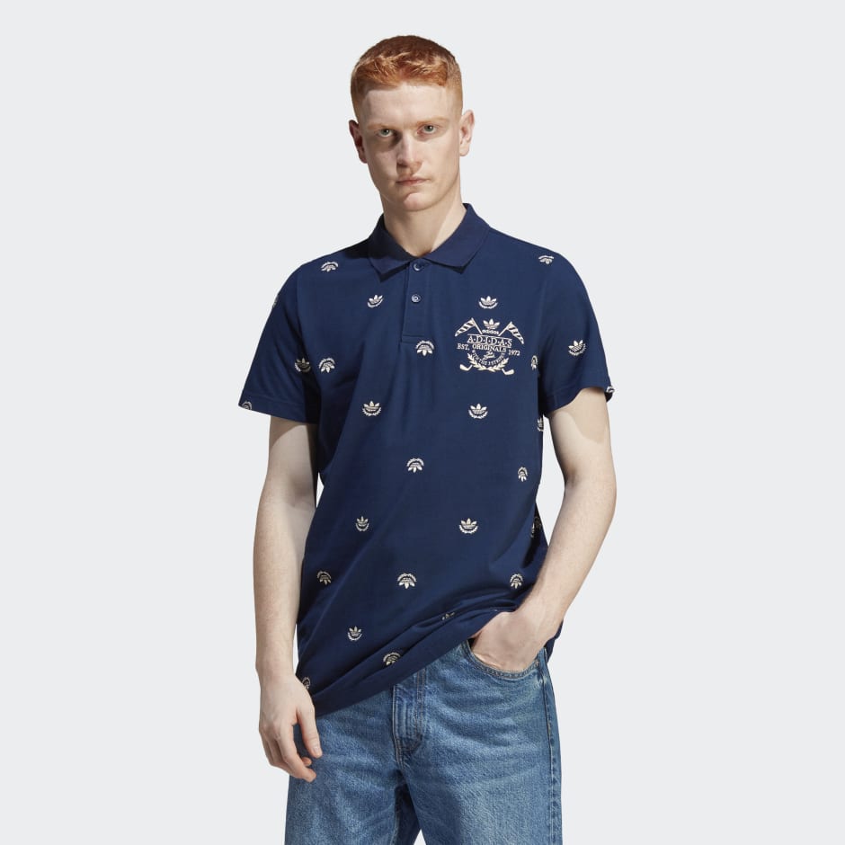 adidas Graphics Archive Polo Shirt - Blue | adidas UAE