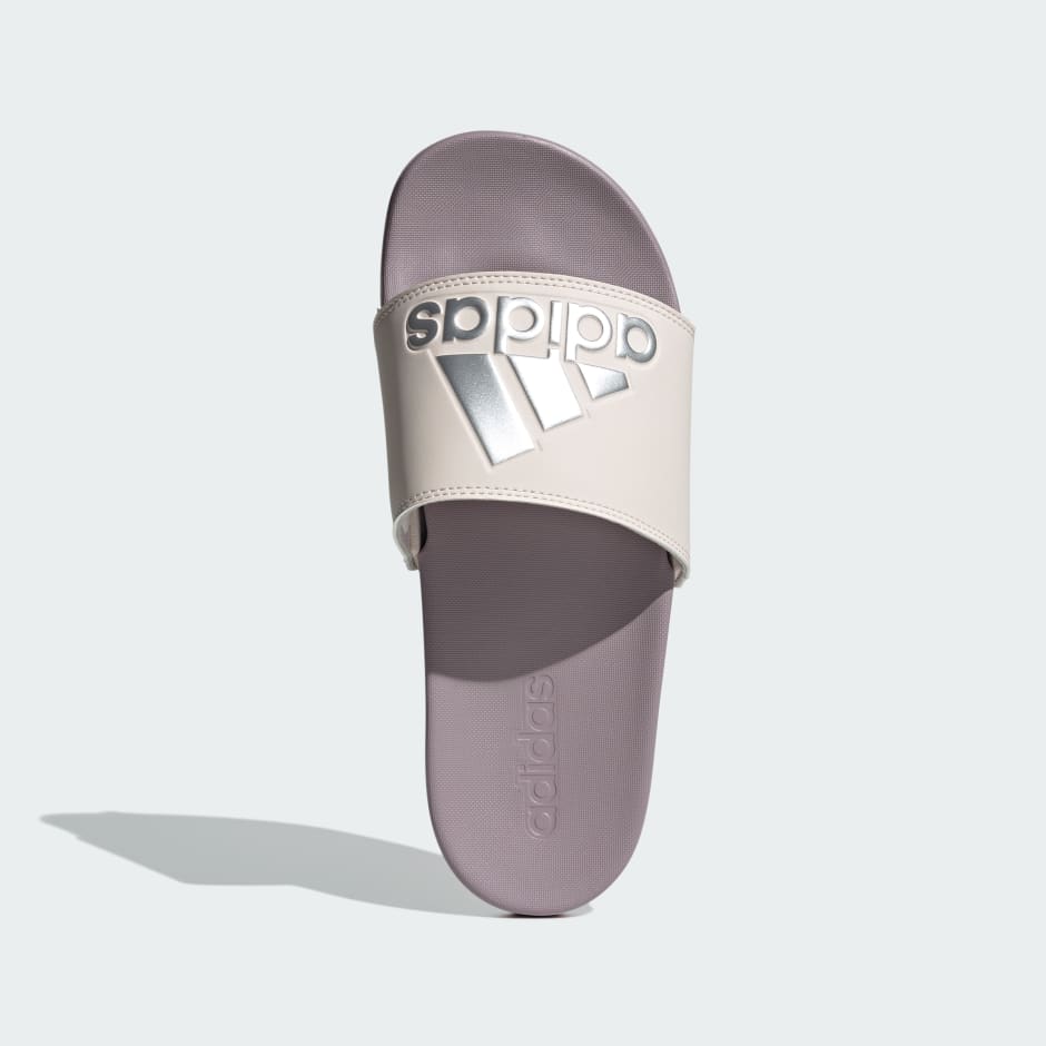 Adidas adilette cloudfoam 2025 plus logo slides women's