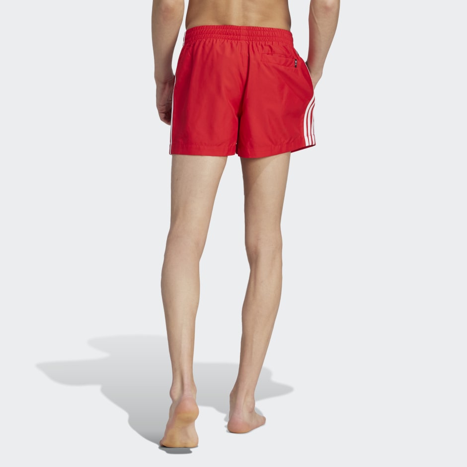 adidas Adicolor 3-Stripes Swim Shorts - Red | adidas UAE