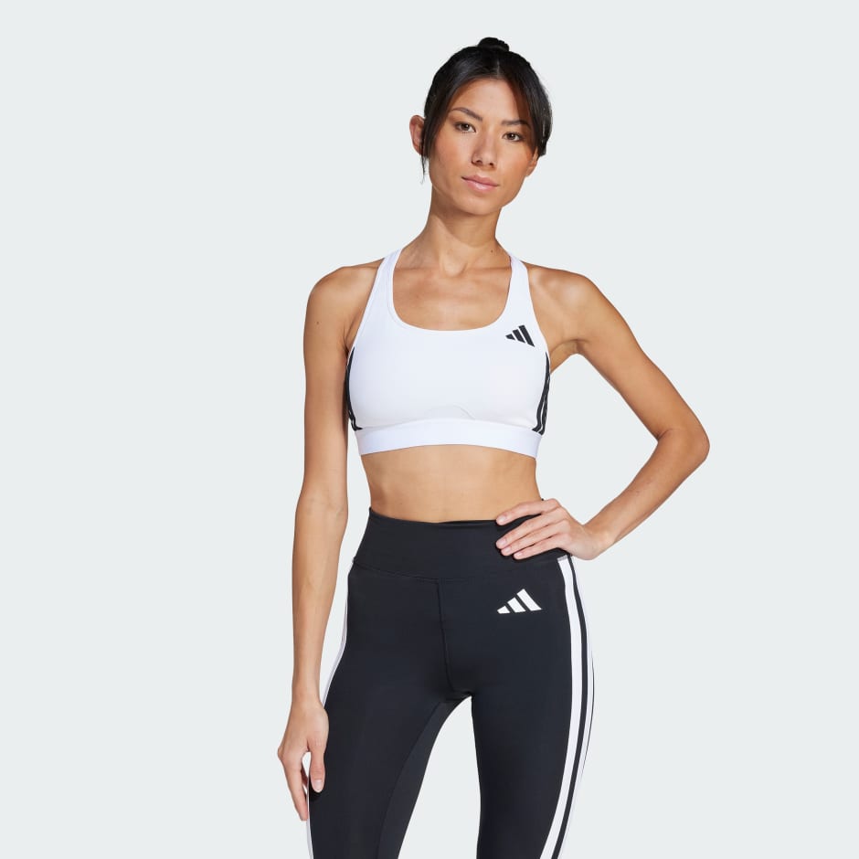 Powerreact Train Medium-Support 3-Stripes Bra