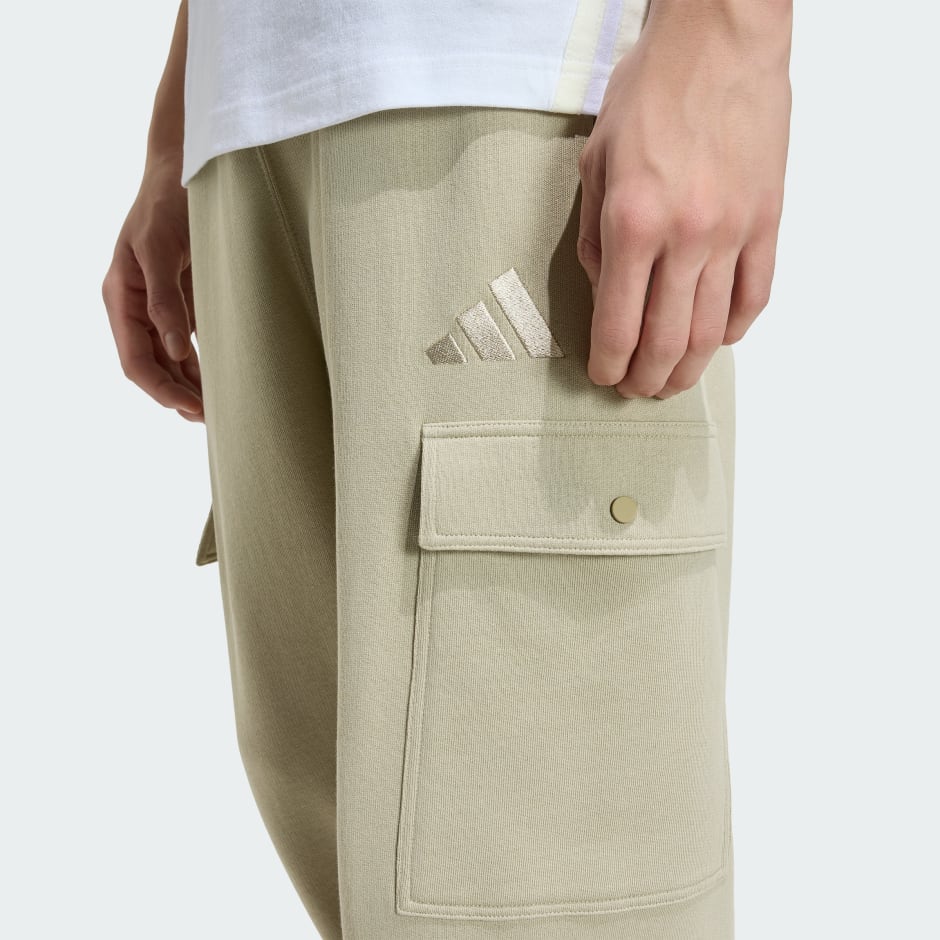 ALL SZN French Terry Loose Cargo Open Hem Pants