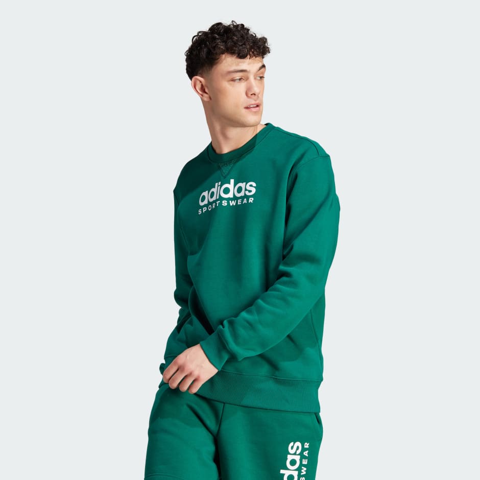 Pacifische eilanden Marine Patois Men's Clothing - All SZN Fleece Graphic Sweatshirt - Green | adidas Oman
