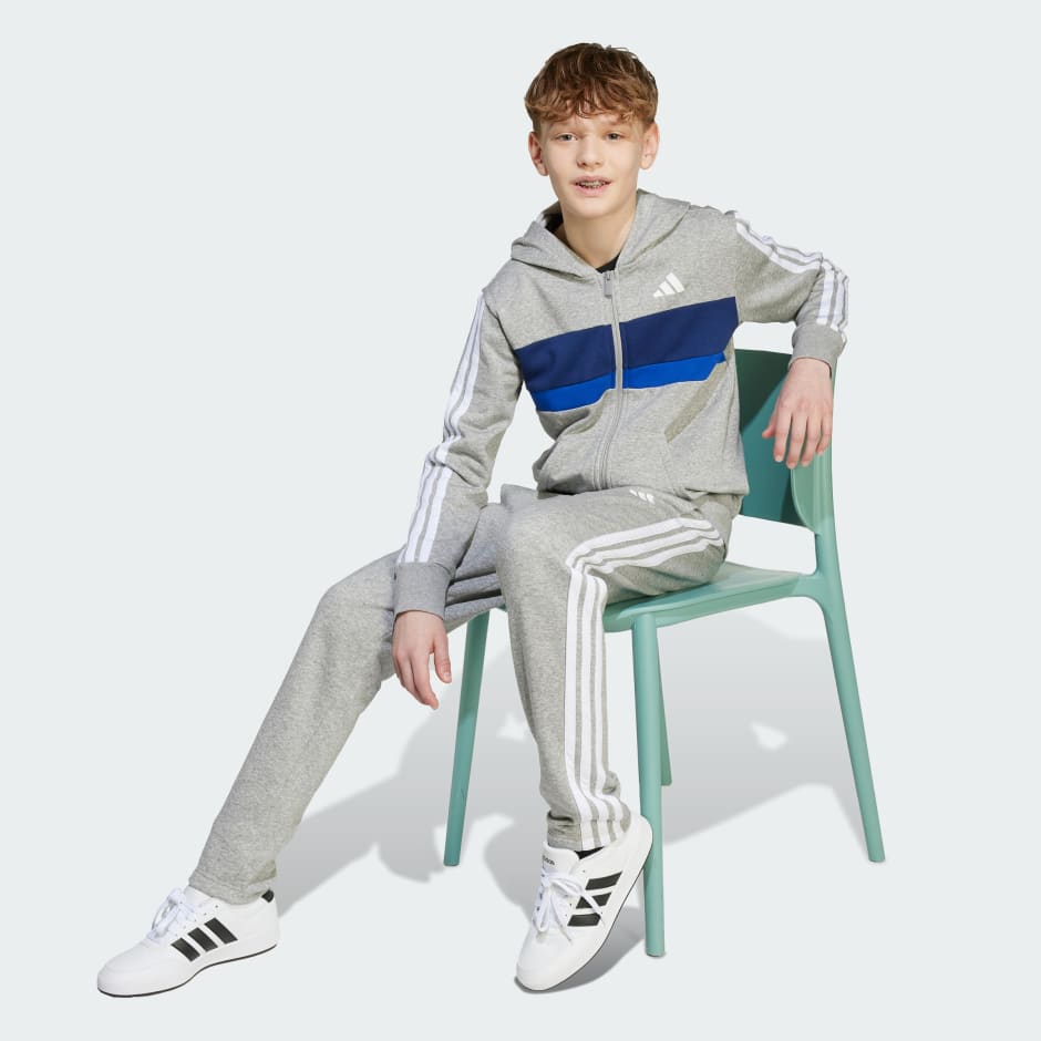 Costum de trening Seasonal Essentials Tiberio din l&acirc;nă fleece, cu 3 dungi, pentru copii