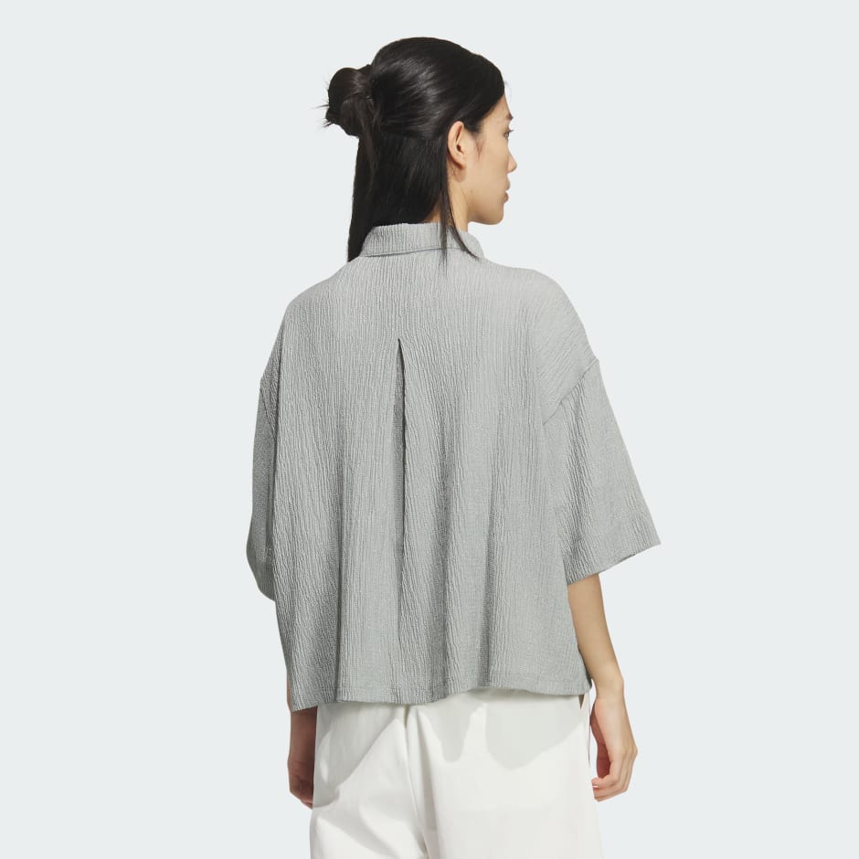 SOFTLUX SHEER LOOSE FIT COLLAR SHIRTS SHORT SLEEVE