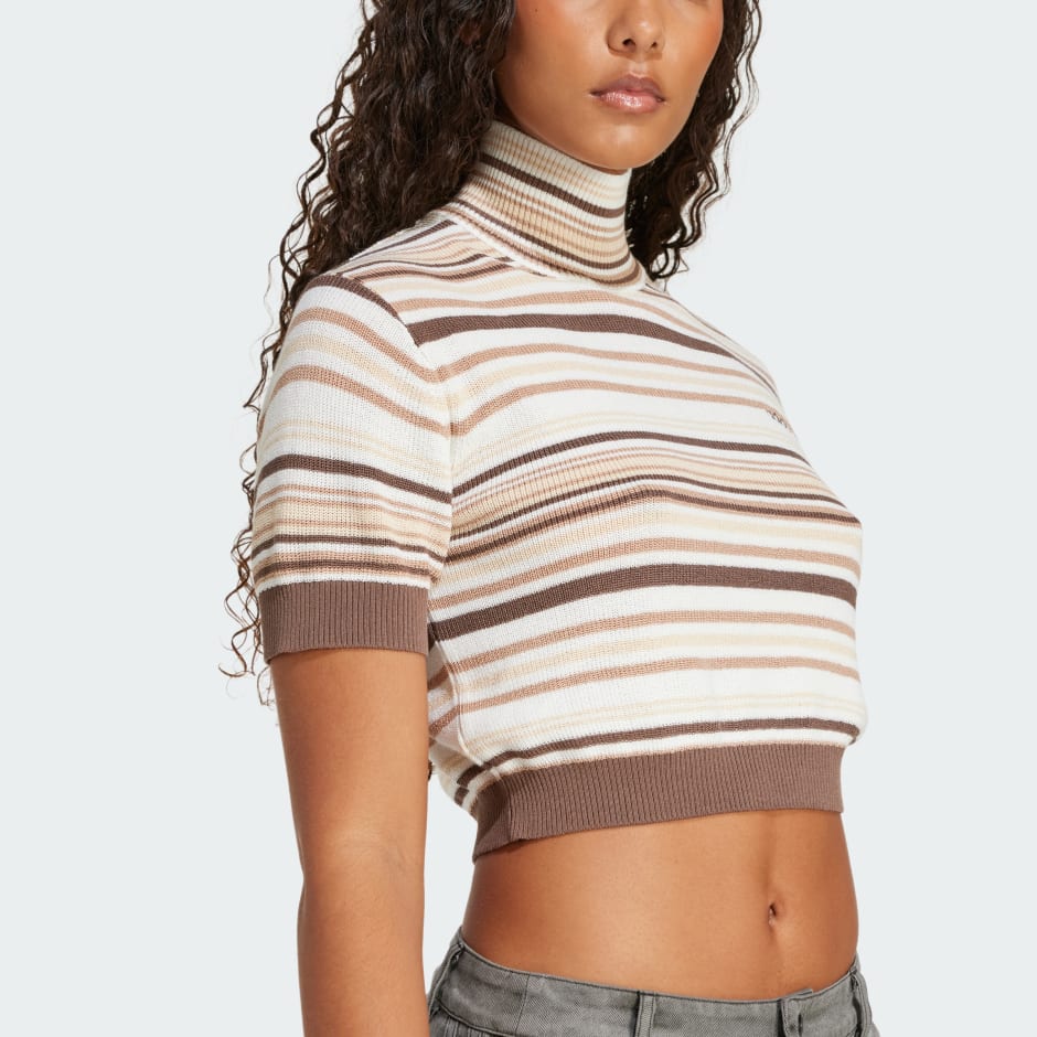 Striped Cropped Turtleneck