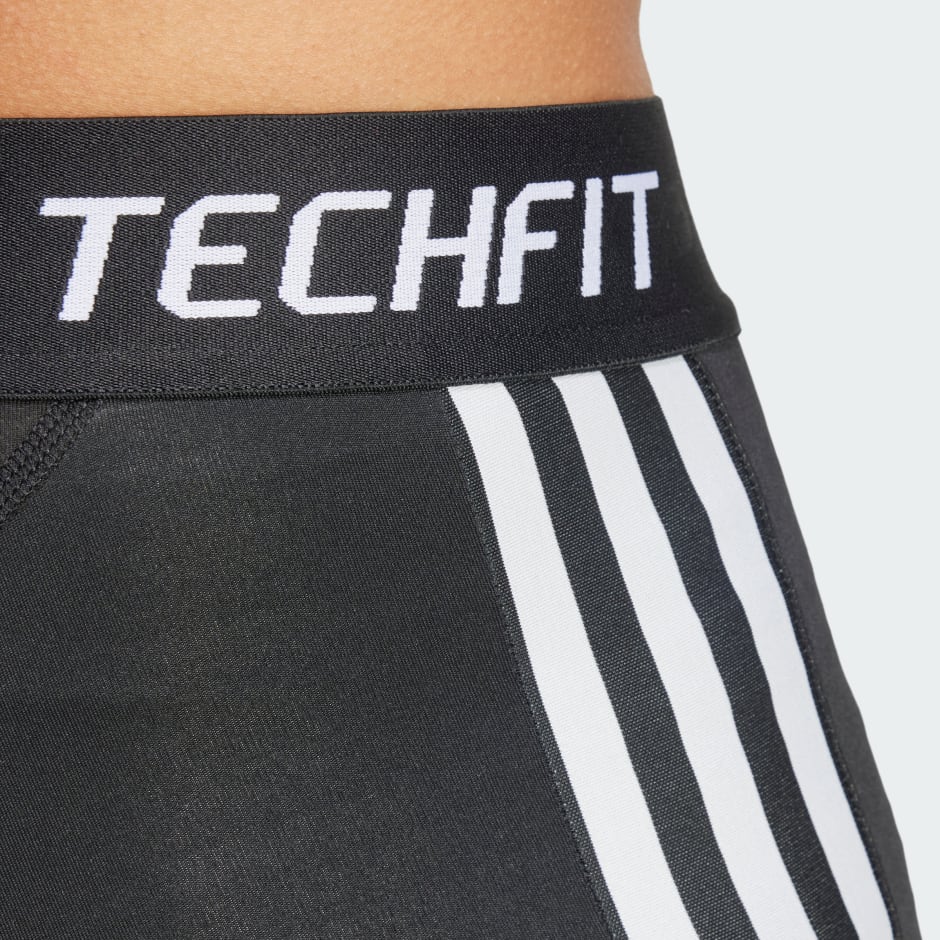 Colanți scurți de antrenament cu compresie Techfit cu 3 dungi