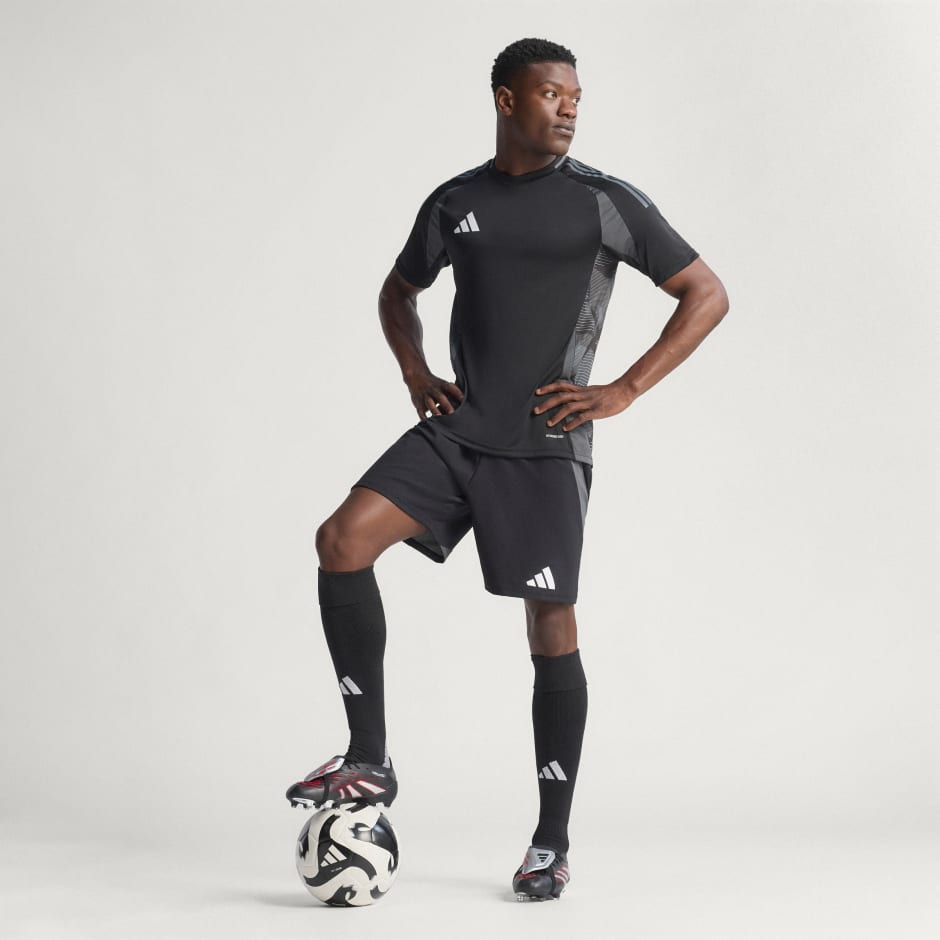 נעלי כדורגל לקרקע מוצקה Predator Obsidian Strike Fold-Over Tongue