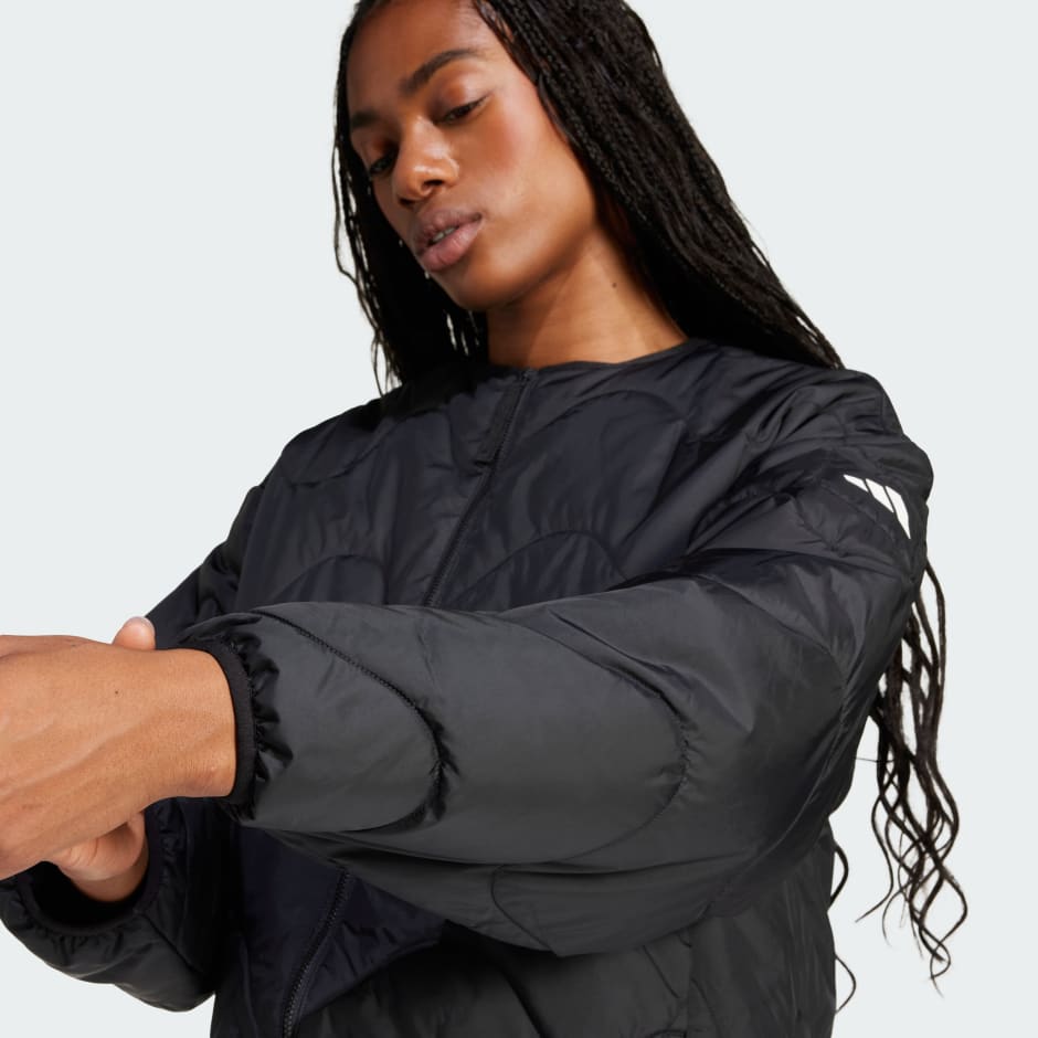アディダスレディースジャケット☆Nuganic Insulation Jacket adidas Nuganic Crop Light Insulation Jacket - Grey | Free
