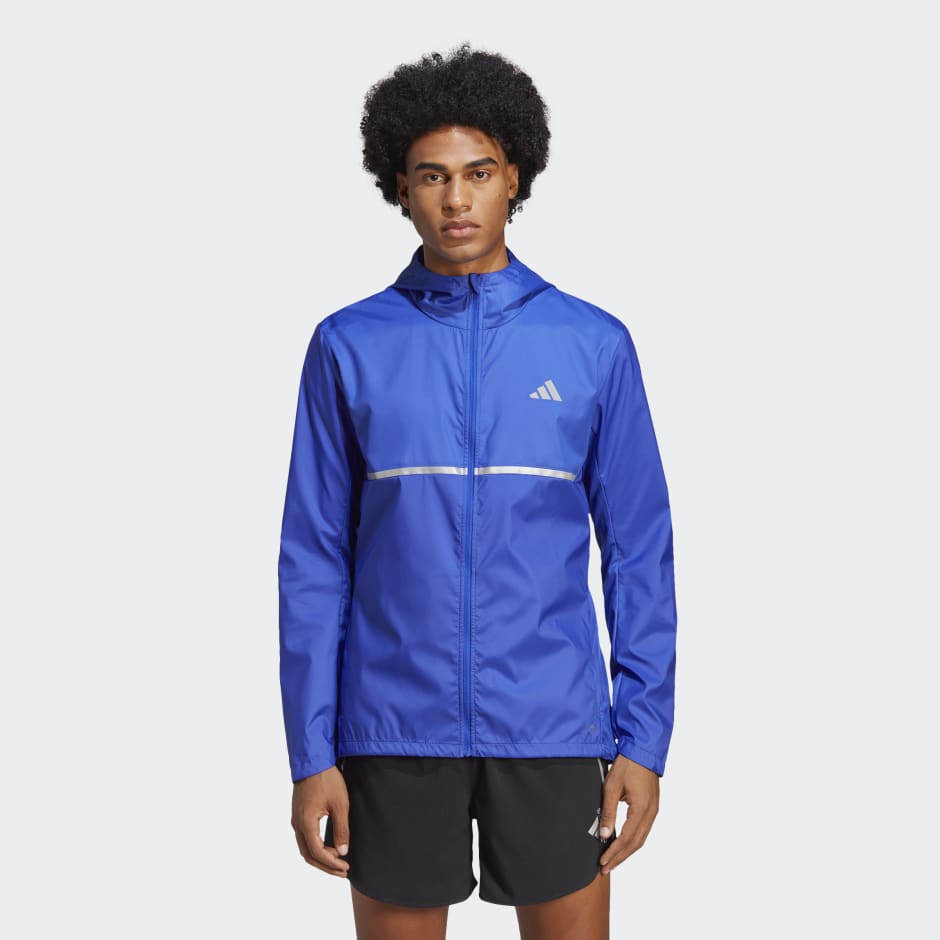 Clothing - Own the Run Jacket - Blue | adidas South Africa