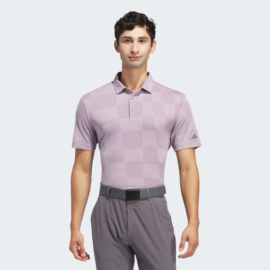 Clothing - Ultimate365 Textured Polo Shirt - Purple | adidas South Africa