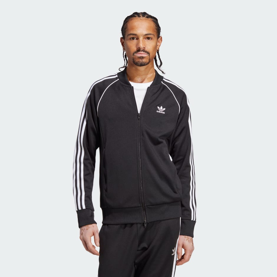 New Adidas Originals Men's SST Superstar Tracksuit Black 2 Pcs Set SZ  S,M,L,XL