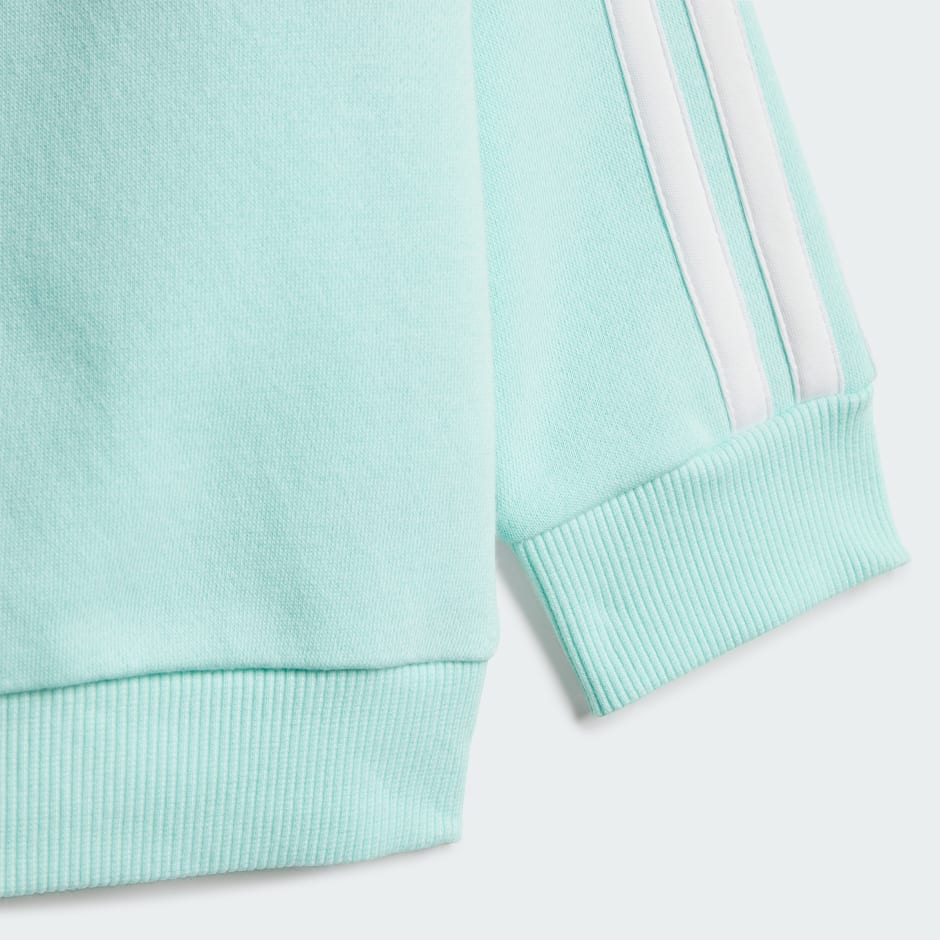 Set Seasonal Essentials Tiberio cu guler rotund și 3 dungi, din l&acirc;nă fleece, pentru copii