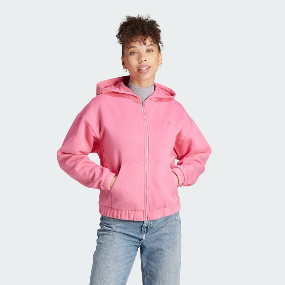 Clothing - ALL SZN Fleece Washed Full-Zip Hooded Track Top - Pink ...